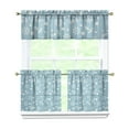 thumbnail image 1 of Kitchen Curtains 24 Inch Short - 3 Panel Set, Nautical Anchor Lighthouse Coastal Design, Rod Pocket Window Curtain for Beach House, Marine Ocean Wave Pattern, Easy Wash, 1 of 6