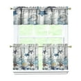 thumbnail image 1 of Kitchen Curtains 24 Inch Short - 3 Panel Set, Nautical Starfish Beach Seashell Mermaid Theme, Rod Pocket Window Curtain for Tropical Farmhouse, Easy Wash, 1 of 6