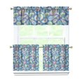thumbnail image 1 of Kitchen Curtains 24 Inch Short - 3 Panel Set, Nautical Starfish Beach Seashell Mermaid Theme, Rod Pocket Window Curtain for Tropical Farmhouse, Easy Wash, 1 of 5