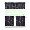 thumbnail image 1 of Kitchen Curtains 24 Inch Short - 3 Panel Set, Rod Pocket Window Curtain, 100% Polyester for Farmhouse, Cafe, Kitchen, Living Room, Bedroom, Galaxy & Space-Themed Design, Easy Wash, 1 of 6