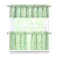 thumbnail image 1 of Kitchen Curtains 24 Inch Short - 3 Panel Set, Rod Pocket Window Curtain, 100% Polyester for Farmhouse, Cafe, Kitchen, Living Room, Bedroom, Rustic Buffalo Plaid & Geometric Design, Easy Wash, 1 of 5