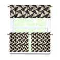 thumbnail image 1 of Kitchen Curtains 24 Inch Short - 3 Panel Set, Rod Pocket Window Curtain, 100% Polyester for Farmhouse, Cafe, Kitchen, Living Room, Bedroom, Rustic Buffalo Plaid & Geometric Design, Easy Wash, 1 of 6