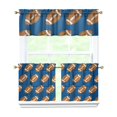 thumbnail image 1 of Kitchen Curtains 24 Inch Short - 3 Panel Set, Rod Pocket Window Curtain, 100% Polyester for Farmhouse, Cafe, Kitchen, Living Room, Bedroom, Sports-Themed Design, Easy Wash, 1 of 5