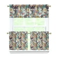 thumbnail image 1 of Kitchen Curtains 24 Inch Short - 3 Panel Set, Rod Pocket Window Curtain with Boho Cactus and Succulent Art, 100% Polyester for Farmhouse, Cafe, Kitchen, Bedroom, Easy Wash, 1 of 6