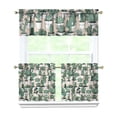 thumbnail image 1 of Kitchen Curtains 24 Inch Short - 3 Panel Set, Rod Pocket Window Curtain with Boho Cactus and Succulent Art, 100% Polyester for Farmhouse, Cafe, Kitchen, Bedroom, Easy Wash, 1 of 6