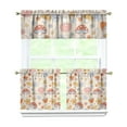 thumbnail image 1 of Kitchen Curtains 24 Inch Short - 3 Panel Set, Rod Pocket Window Curtain with Boho Vintage Mushroom Print, 100% Polyester for Farmhouse, Cafe, Kitchen, Bedroom, Easy Wash, 1 of 6