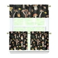 thumbnail image 1 of Kitchen Curtains 24 Inch Short - 3 Panel Set, Rod Pocket Window Curtain with Boho Vintage Mushroom Print, 100% Polyester for Farmhouse, Cafe, Kitchen, Bedroom, Easy Wash, 1 of 6