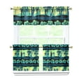 thumbnail image 1 of Kitchen Curtains 24 Inch Short - 3 Panel Set, Rod Pocket Window Curtain with Tropical Palm Tree Sunset Print, 100% Polyester for Boho Kitchen, Beach Room, Easy Wash, 1 of 6