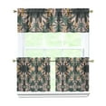 thumbnail image 1 of Kitchen Curtains 24 Inch Short - 3 Panel Set, Rod Pocket Window Curtain with Tropical Palm Tree Sunset Print, 100% Polyester for Boho Kitchen, Beach Room, Easy Wash, 1 of 6