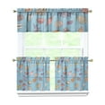 thumbnail image 1 of Kitchen Curtains 24 Inch Short - 3 Panel Set, Seashell Starfish Nautical Print, Rod Pocket Window Curtain for Tropical Beach Farmhouse, Sea Coral Cute Design, Easy Wash, 1 of 4