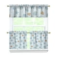 thumbnail image 1 of Kitchen Curtains 24 Inch Short - 3 Panel Set, Seashell Starfish Nautical Print, Rod Pocket Window Curtain for Tropical Beach Farmhouse, Sea Coral Cute Design, Easy Wash, 1 of 6