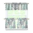 thumbnail image 1 of Kitchen Curtains 24 Inch Short - 3 Panel Set, Seashell Starfish Nautical Print, Rod Pocket Window Curtain for Tropical Beach Farmhouse, Sea Coral Cute Design, Easy Wash, 1 of 6