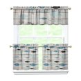 thumbnail image 1 of Kitchen Curtains 24 Inch Short - 3 Panel Set, Shark Whale Dolphin Ocean Theme, Rod Pocket Window Curtain, 100% Polyester for Nautical Farmhouse Kitchen, Easy Wash, 1 of 6