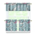 thumbnail image 1 of Kitchen Curtains 24 Inch Short - 3 Panel Set, Shark Whale Dolphin Ocean Theme, Rod Pocket Window Curtain, 100% Polyester for Nautical Farmhouse Kitchen, Easy Wash, 1 of 6