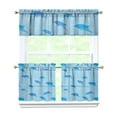thumbnail image 1 of Kitchen Curtains 24 Inch Short - 3 Panel Set, Shark Whale Dolphin Ocean Theme, Rod Pocket Window Curtain, 100% Polyester for Nautical Farmhouse Kitchen, Easy Wash, 1 of 6