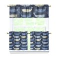 thumbnail image 1 of Kitchen Curtains 24 Inch Short - 3 Panel Set, Shark Whale Dolphin Ocean Theme, Rod Pocket Window Curtain, 100% Polyester for Nautical Farmhouse Kitchen, Easy Wash, 1 of 6