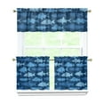 thumbnail image 1 of Kitchen Curtains 24 Inch Short - 3 Panel Set, Shark Whale Dolphin Ocean Theme, Rod Pocket Window Curtain, 100% Polyester for Nautical Farmhouse Kitchen, Easy Wash, 1 of 6