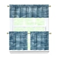 thumbnail image 1 of Kitchen Curtains 24 Inch Short - 3 Panel Set, Shark Whale Dolphin Ocean Theme, Rod Pocket Window Curtain, 100% Polyester for Nautical Farmhouse Kitchen, Easy Wash, 1 of 6