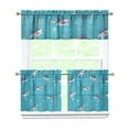 thumbnail image 1 of Kitchen Curtains 24 Inch Short - 3 Panel Set, Shark Whale Dolphin Ocean Theme, Rod Pocket Window Curtain, 100% Polyester for Nautical Farmhouse Kitchen, Easy Wash, 1 of 6