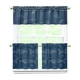 thumbnail image 1 of Kitchen Curtains 24 Inch Short - 3 Panel Set, Shark Whale Dolphin Ocean Theme, Rod Pocket Window Curtain, 100% Polyester for Nautical Farmhouse Kitchen, Easy Wash, 1 of 6