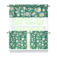 thumbnail image 1 of Kitchen Curtains 24 Inch Short - 3 Panel Set, Vintage Floral Butterfly Bee Botanical Print, Rod Pocket Window Curtain for Farmhouse, Modern Rustic, Spring Summer Decor, Easy Wash, 1 of 6