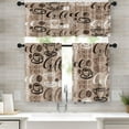 thumbnail image 1 of Kitchen Curtains 3 Piece Set,Coffee Curtains for Kitchen Windows,First Cute Drawn Doodle Lettering Food Banner Restaurant Black Creative Kitchen Curtains Valance for Cafe Living Room Window Decor, 1 of 1