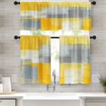 thumbnail image 1 of Kitchen Curtains 3 Piece Set,Grey Yellow Curtains for Kitchen Windows,Grey and Yellow Abstract Art Painting Modern Kitchen Curtains Valance for Cafe Living Room Window Decor, 1 of 1