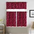 thumbnail image 1 of Kitchen Curtains 36 Inch Length Sets with Valance, 3 Piece Rod pocket Thermal Insulated Room Darkening Blackout Curtains For Kitchen, Bedroom And Bath Room(52X18+26X36 Inch, Burgundy Red,3 Pieces), 1 of 6