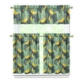 thumbnail image 1 of Kitchen Curtains 36 Inch Short - 3 Panel Set Banana Print, Rod Pocket Window Curtains 100% Polyester, Tropical Fruit Valance for Farmhouse, Cafe, Living Room, Bedroom, Easy Wash, 1 of 6