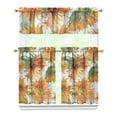 thumbnail image 1 of Kitchen Curtains 36 Inch Short - 3 Panel Set, Boho Sunflower Butterfly Floral Print, Rod Pocket Window Curtain for Rustic Farmhouse, Country Vintage Summer Decor, Easy Wash, 1 of 6