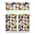 thumbnail image 1 of Kitchen Curtains 36 Inch Short - 3 Panel Set with Colorful Butterfly Floral Pattern, Rod Pocket Window Curtain, 100% Polyester for Butterfly Lovers, Farmhouse, Kitchen, Bedroom, Easy Wash, 1 of 6