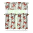 thumbnail image 1 of Kitchen Curtains 36 Inch Short - 3 Panel Set, Crab Sea Life Theme, Rod Pocket Window Curtain, 100% Polyester for Tropical Farmhouse Kitchen, Nautical Decor, Easy Wash, 1 of 6