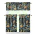 thumbnail image 1 of Kitchen Curtains 36 Inch Short - 3 Panel Set, Crab Sea Life Theme, Rod Pocket Window Curtain, 100% Polyester for Tropical Farmhouse Kitchen, Nautical Decor, Easy Wash, 1 of 6