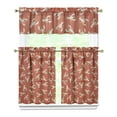 thumbnail image 1 of Kitchen Curtains 36 Inch Short - 3 Panel Set, Crab Sea Life Theme, Rod Pocket Window Curtain, 100% Polyester for Tropical Farmhouse Kitchen, Nautical Decor, Easy Wash, 1 of 6