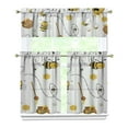 thumbnail image 1 of Kitchen Curtains 36 Inch Short - 3 Panel Set with Cute Bumble Bee and Honeycomb Print, Rod Pocket Window Curtain, 100% Polyester for Bee Lovers, Farmhouse, Kitchen, Living Room, Easy Wash, 1 of 6