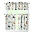 thumbnail image 1 of Kitchen Curtains 36 Inch Short - 3 Panel Set with Cute Cat Paw Pattern, Rod Pocket Window Curtain, 100% Polyester for Pet Lovers Farmhouse, Cafe, Kitchen, Bedroom, Easy Wash, 1 of 6