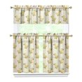 thumbnail image 1 of Kitchen Curtains 36 Inch Short - 3 Panel Set with Cute Farmhouse Egg & Chicken Print, Rod Pocket Window Curtain, 100% Polyester for Rustic Coop, Farm Kitchen, Easy Wash, 1 of 6