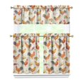 thumbnail image 1 of Kitchen Curtains 36 Inch Short - 3 Panel Set with Cute Farmhouse Egg & Chicken Print, Rod Pocket Window Curtain, 100% Polyester for Rustic Coop, Farm Kitchen, Easy Wash, 1 of 6
