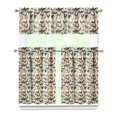 thumbnail image 1 of Kitchen Curtains 36 Inch Short - 3 Panel Set with Cute Farmhouse Egg & Chicken Print, Rod Pocket Window Curtain, 100% Polyester for Rustic Coop, Farm Kitchen, Easy Wash, 1 of 6