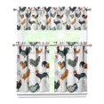 thumbnail image 1 of Kitchen Curtains 36 Inch Short - 3 Panel Set with Cute Farmhouse Egg & Chicken Print, Rod Pocket Window Curtain, 100% Polyester for Rustic Coop, Farm Kitchen, Easy Wash, 1 of 2
