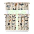 thumbnail image 1 of Kitchen Curtains 36 Inch Short - 3 Panel Set with Cute Farmhouse Egg & Chicken Print, Rod Pocket Window Curtain, 100% Polyester for Rustic Coop, Farm Kitchen, Easy Wash, 1 of 6