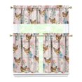 thumbnail image 1 of Kitchen Curtains 36 Inch Short - 3 Panel Set with Cute Farmhouse Egg & Chicken Print, Rod Pocket Window Curtain, 100% Polyester for Rustic Coop, Farm Kitchen, Easy Wash, 1 of 4
