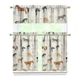 thumbnail image 1 of Kitchen Curtains 36 Inch Short - 3 Panel Set, Cute Horse Pony Print, Rod Pocket Window Curtain, 100% Polyester for Farmhouse, Retro Rural Kitchen, Easy Wash, 1 of 6