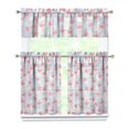 thumbnail image 1 of Kitchen Curtains 36 Inch Short - 3 Panel Set, Flamingo Tropical Bird Print, Rod Pocket Window Curtain, 100% Polyester for Hawaiian Summer Beach Decor, Easy Wash, 1 of 3