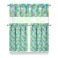 thumbnail image 1 of Kitchen Curtains 36 Inch Short - 3 Panel Set, Flamingo Tropical Bird Print, Rod Pocket Window Curtain, 100% Polyester for Hawaiian Summer Beach Decor, Easy Wash, 1 of 2