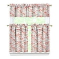 thumbnail image 1 of Kitchen Curtains 36 Inch Short - 3 Panel Set, Flamingo Tropical Bird Print, Rod Pocket Window Curtain, 100% Polyester for Hawaiian Summer Beach Decor, Easy Wash, 1 of 6