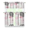 thumbnail image 1 of Kitchen Curtains 36 Inch Short - 3 Panel Set, Flamingo Tropical Bird Print, Rod Pocket Window Curtain, 100% Polyester for Hawaiian Summer Beach Decor, Easy Wash, 1 of 6