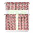thumbnail image 1 of Kitchen Curtains 36 Inch Short - 3 Panel Set, Flamingo Tropical Bird Print, Rod Pocket Window Curtain, 100% Polyester for Hawaiian Summer Beach Decor, Easy Wash, 1 of 6