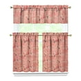 thumbnail image 1 of Kitchen Curtains 36 Inch Short - 3 Panel Set, Flamingo Tropical Bird Print, Rod Pocket Window Curtain, 100% Polyester for Hawaiian Summer Beach Decor, Easy Wash, 1 of 6