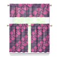 thumbnail image 1 of Kitchen Curtains 36 Inch Short - 3 Panel Set, Flamingo Tropical Bird Print, Rod Pocket Window Curtain, 100% Polyester for Hawaiian Summer Beach Decor, Easy Wash, 1 of 6
